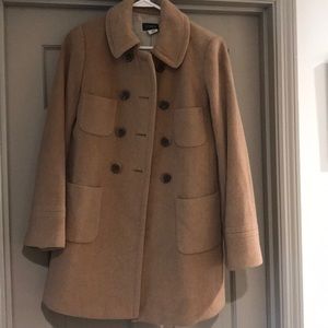 Jcrew camel double breasted coat